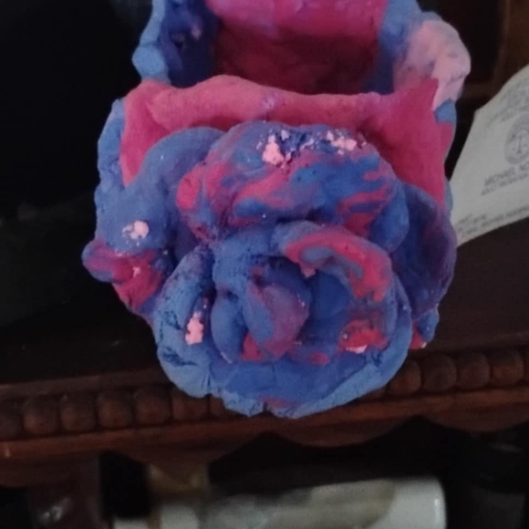 Hand Crafted Other - Colorful Clay Rose Sculpture